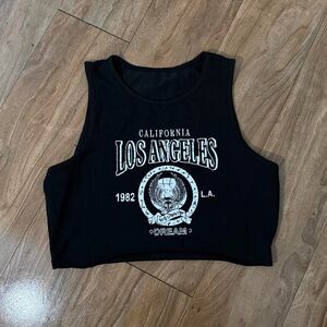Black Los Angeles Graphic Crop Top